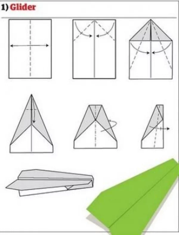 grelles grünes Papierflugzeug - Papierflieger