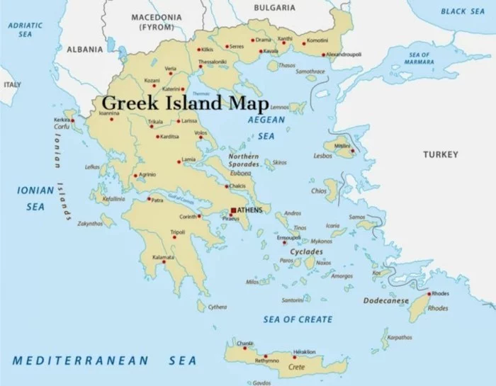 griechische Inseln Landkarte Urlaub planen