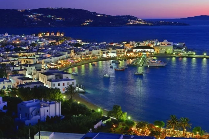 griechische Inseln Mykonos Stadt Nachtleben
