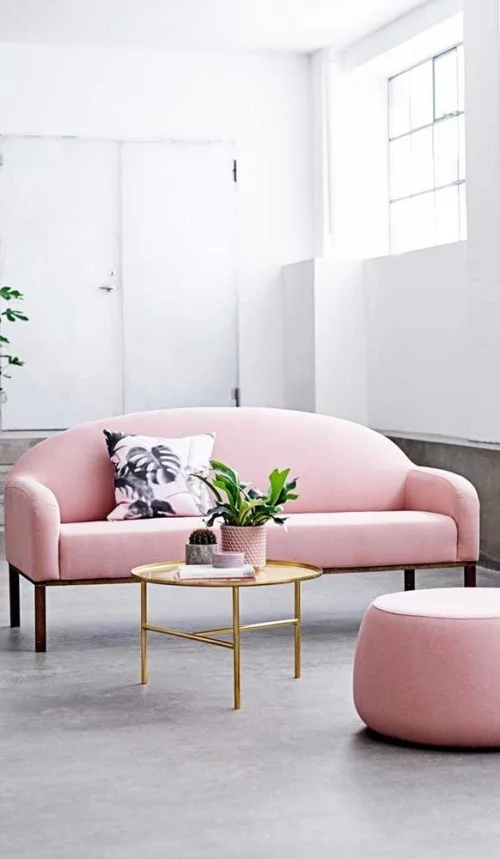 Inneneinrichtung sofa rosa feminin