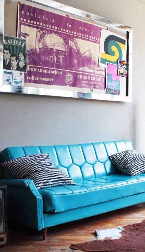 blaues Sofa - tolle Idee für die Inneneinrichtung