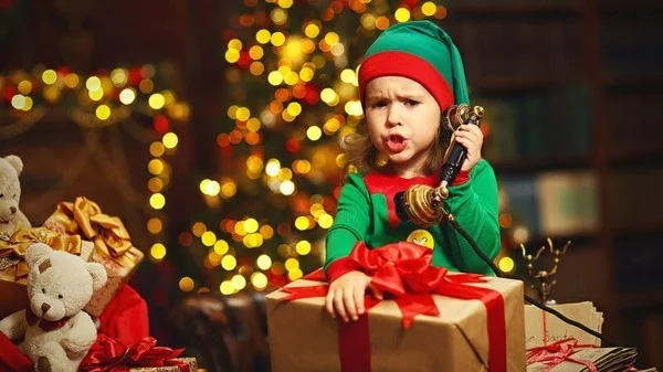 Den Weihnachtsmann anrufen Kinder Freude bereiten